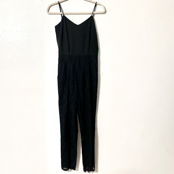 J. Crew Collection Black Leavers Lace Jumpsuit Women’s Size 0 - Picture 1 of 15